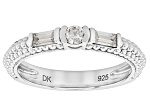 Moissanite Platineve Band Ring 0.28ctw DEW