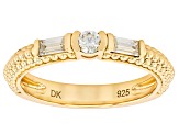 Moissanite 14K Yellow Gold Over Silver Band Ring 0.28ctw DEW