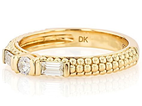 Moissanite 14K Yellow Gold Over Silver Band Ring 0.28ctw DEW