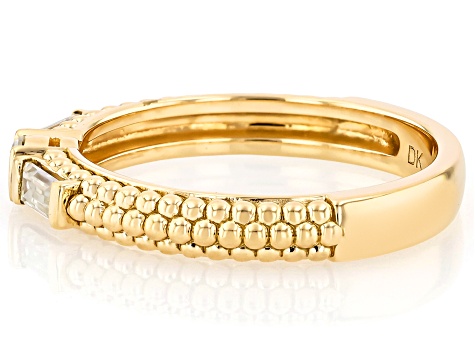 Moissanite 14K Yellow Gold Over Silver Band Ring 0.28ctw DEW