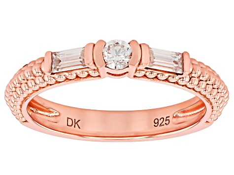 Moissanite 14K Rose Gold Over Silver Band Ring 0.28ctw DEW