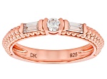 Moissanite 14K Rose Gold Over Silver Band Ring 0.28ctw DEW