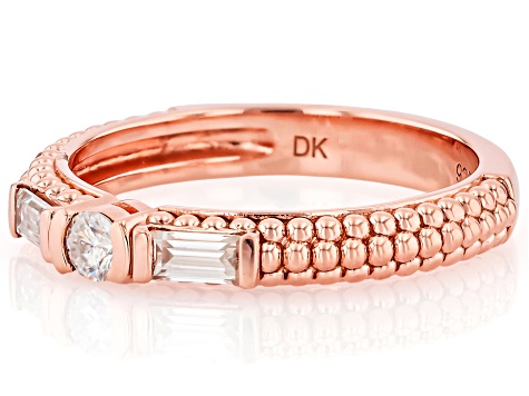 Moissanite 14K Rose Gold Over Silver Band Ring 0.28ctw DEW