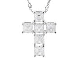 Moissanite Platineve Cross Pendant 2.22ctw DEW