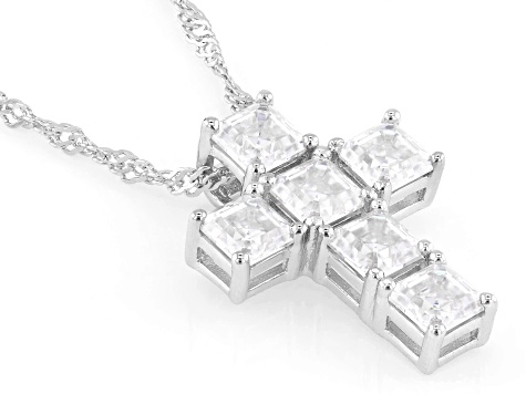 Moissanite Platineve Cross Pendant 2.22ctw DEW
