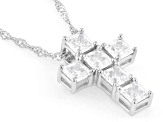 Moissanite Platineve Cross Pendant 2.22ctw DEW