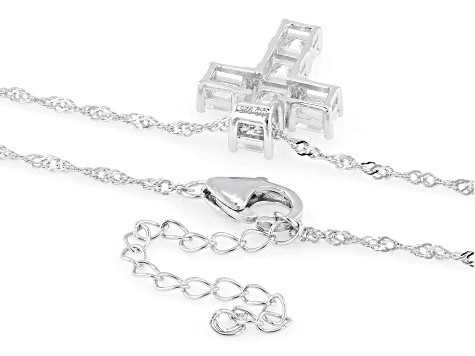 Moissanite Platineve Cross Pendant 2.22ctw DEW