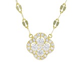 Moissanite 14k yellow Gold Over Silver Clover Necklace 1.06ctw DEW