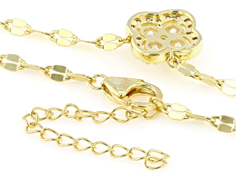 Moissanite 14k yellow Gold Over Silver Clover Necklace 1.06ctw DEW