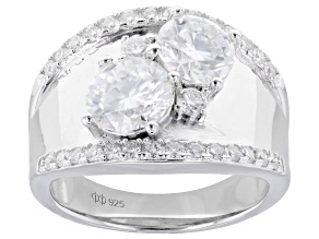 Moissanite Platineve Wide Band Ring 2.88ctw DEW.