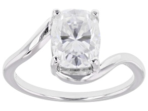 Moissanite Platineve Solitaire Ring 2.20ct DEW.