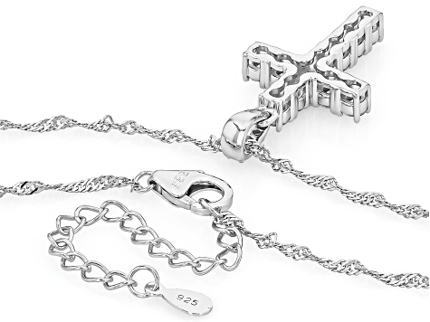 Moissanite Platineve Cross Pendant with Chain 1.17ctw DEW - JMF367
