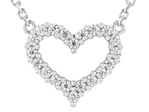 Moissanite Platineve Heart Necklace 0.60ctw DEW