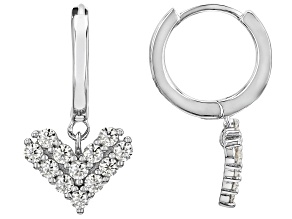 Moissanite Platineve Heart Earrings 0.72ctw DEW