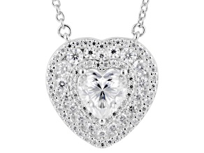 Moissanite Platineve Heart Necklace 2.44ctw DEW