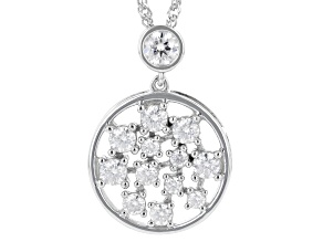 Moissanite Platineve Scatter Design Pendant with Chain 1.03ctw DEW