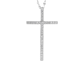 Moissanite Platineve Cross Pendant 0.35ctw DEW