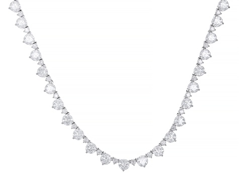 Moissanite Platineve Tennis Necklace 33.78ctw DEW
