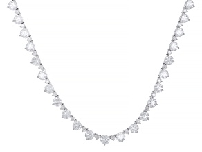 Moissanite Platineve Tennis Necklace 33.78ctw DEW