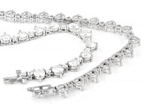 Moissanite Platineve Tennis Necklace 33.78ctw DEW