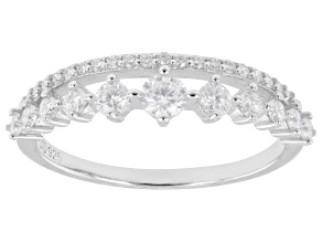 Moissanite Platineve Multi-row Ring 0.64ctw DEW