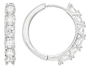 Moissanite Platineve Hoop Earrings 1.92ctw DEW