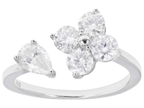 Moissanite Platineve Clover Ring 1.35ctw DEW