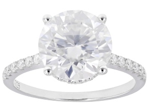 Moissanite Platineve Engagement Ring 4.22ctw DEW