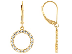 Moissanite 14k Yellow Gold Over Silver Circle Earrings 0.88ctw DEW.
