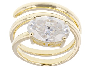 Moissanite 14k Yellow Gold Over Sterling Silver Solitaire Ring 4.25ct DEW
