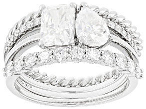 Moissanite Platineve Set Of Four Rings 2.65DEW