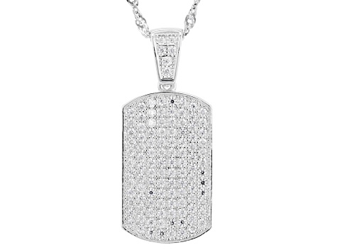 Moissanite Platineve Dog-tag Pendant 1.48ctw DEW - JMF470 | JTV