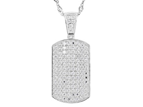 Moissanite Platineve Dog-tag Pendant 1.48ctw DEW