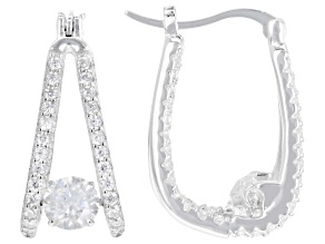 Moissanite Platineve Hoop Earrings 2.08ctw DEW
