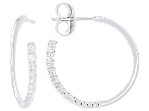 Moissanite Platineve Hoop Earrings 0.58ctw DEW