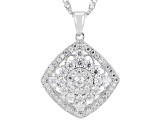 Moissanite Platineve Halo Pendant 1.35ctw DEW