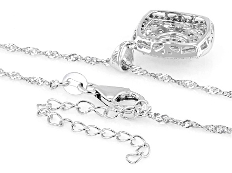 Moissanite Platineve Halo Pendant 1.35ctw DEW