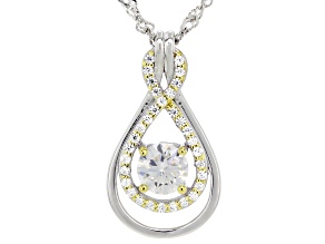 Moissanite Platineve Two Tone Pendant 0.82ctw DEW