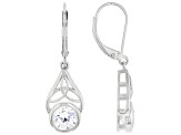 Moissanite Platineve Solitaire Earrings 2.40ctw DEW.