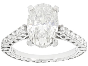Moissanite Platineve Engagement Ring 5.03ctw DEW.