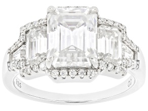 Moissanite Platineve Engagement Ring 4.24ctw DEW