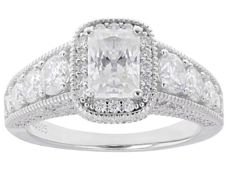 Moissanite Platineve Engagement Ring 3.16ctw DEW