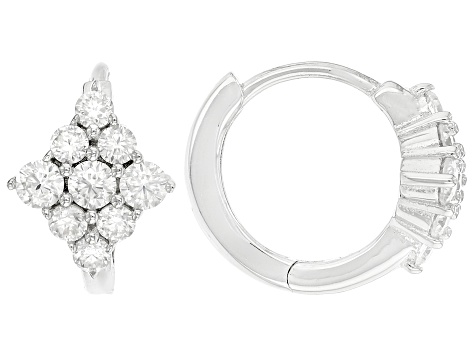Moissanite Platineve Hoop Earrings 0.72ctw DEW. - JMF508 | JTV