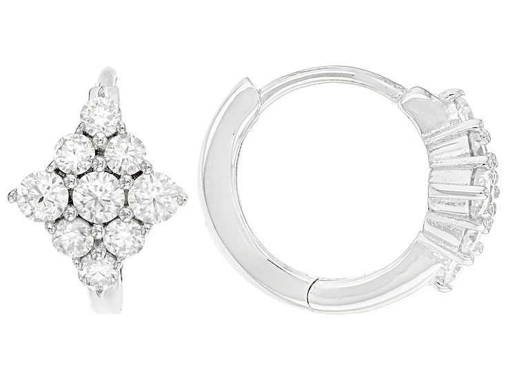 Moissanite Platineve Hoop Earrings 0.72ctw DEW.