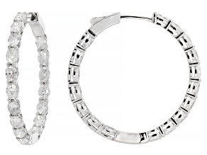 Moissanite Platineve Hoop Earrings 5.78ctw DEW.