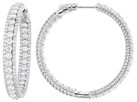 Moissanite Platineve Inside-Out Hoop Earrings 6.44ctw DEW.