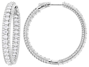 Moissanite Platineve Inside-Out Hoop Earrings 6.44ctw DEW.