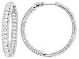 Moissanite Platineve Inside-Out Hoop Earrings 6.44ctw DEW.