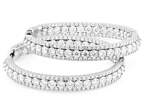 Moissanite Platineve Inside-Out Hoop Earrings 6.44ctw DEW.