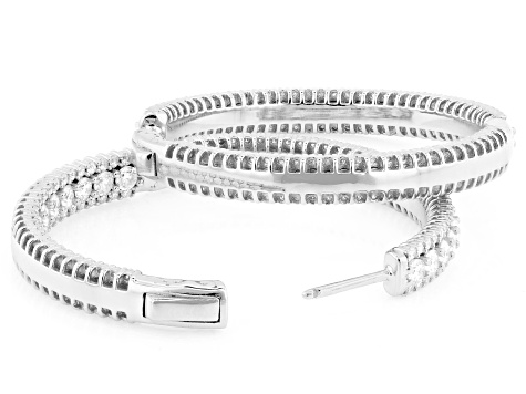 Moissanite Platineve Inside-Out Hoop Earrings 6.44ctw DEW.